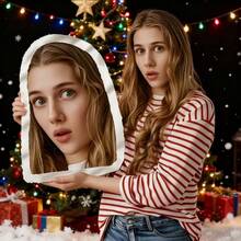 1pc Custom Face Pillow, Double-Sided, Custom Photo – Living-Room, Dorm, RV, Office Nap Sofa Cushion; Father's/Mother's Day, Halloween, Christmas, Easter - Black - View 5