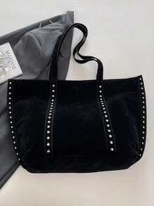 1 Stück vintage modische Umhängetasche mit einem Schulterriemen für Frauen, großes Fassungsvermögen mit Nieten-Dekor, geeignet für Party, Bankett, täglichen Gebrauch, kann Handy, Spiegel, Schlüssel, Lippenstift, Geldbörse aufnehmen, ideal als Weihnachts-, Muttertags- oder Geburtstagsgeschenk