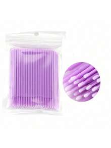 500 chiếc cọ nhỏ dùng một lần, chất liệu sợi microfiber, dùng để nối mi và trang điểm (đường kính đầu cọ: 2.0mm), cọ kẻ lông mày, cọ tán phấn mắt, cọ trang điểm, quà tặng kèm. - Màu tím hoa cà - Xem 10