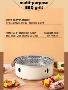 High-Quality Charcoal Grill, Sturdy And Portable, Suitable For Outdoor Camping, Picnics And Backyard BBQ Parties - Great For Grilling Meats, Vegetables And Seafood - Multicolor - View 4