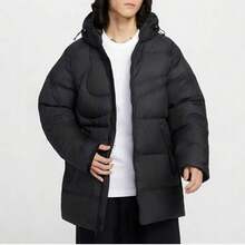Nike Men's AS M NK TF CLUB PARKA HD MAX Down Jacket 85% Down Content Thick Down Jacket - Medium IH2378-010 - Black - View 1