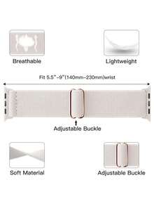 Compatible With Apple Watch Strap And Compatible With Apple Watch Case , Nylon Watch Band Watch Case Compatible With Apple Watch SE/11/10/9/8/7/6/5/4/3/2/1 Series, Ultra 3 2 1, Adjustable Elastic Sporty & Fashionable Breathable For Apple Watch Band Women , For Apple Watch Case Cover Starlight Soft TPU Case (No Screen Protector), 38mm40mm41mm42mm44mm45mm46mm49mmS10/11-42mm For Apple Watch Acesories,For Apple Watch Band - Apricot - View 5