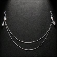 Sexy Pearl Tassel Non Piercing Nipple Chain Jewelry For Women Layered Pearl Chest Chain Body Jewelry Festival Rave Nipple Accessories Jewelry# Gh Cvbn - 銀色 - 查看 3