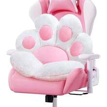Cat Paw Cushion Kawaii Office Chair Cushion Comfy Plush Gaming Chair Cushion Kawaii Seat Cushion For Girl, Cute Gaming Accessories Room Bedroom Decorate 28"X 24" ()(White) - Type2 - 查看 2