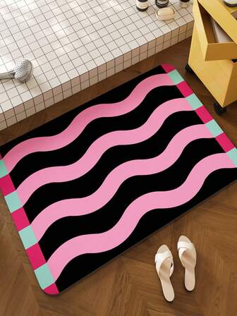 1 pieza Alfombra de suelo de tierra de diatomeas estilo nórdico, alfombra antideslizante para el suelo, alfombra antideslizante para la puerta de la ducha, alfombra de suelo absorbente y de secado rápido, alfombra de baño, adecuada para usar en la entrada, el baño y la cocina