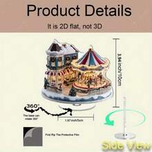 2D Scena natalizia piatta in acrilico rotante - Raffigurante Babbo Natale, pupazzo di neve e carrozza in un paesaggio invernale illuminato - Base rotante a 360°, statua da collezione durevole senza alimentazione elettrica per casa, ufficio, camino o feste - Decorazione festiva ideale perOgnissanti Halloween, con luci scintillanti e dettagli innevati - Multicolore - Visualizzare 19