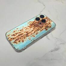 Custodia per telefono in stile industriale retrò con effetto arrugginito, compatibile con 16, 15, 14, 13, 12, 11 Plus, Pro, Max, XR, XS, Plus, E, SE4, Mini, con scatola trasparente. Compatibile anche con custodie per iPhone 17, 17 Pro e 17 Pro Max.