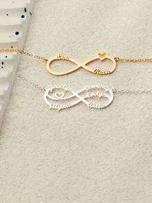 1PC Custom Unlimited Name Pendant Necklace, Can Be Customized With 1-6 Names, Personalized Family Jewelry, Stainless Steel Jewelry, Custom Necklace, Women's Necklace, Name Necklace, Customizable Items, Jewelry Women, Name Necklace Customization, Christmas Gift, Halloween Jewelry, Personalized Gifts, The Best Gift For Family Elders - Multicolor - View 8