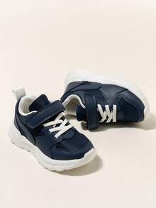1 Pair Navy Blue Original Design Simple Style Children's Sports Shoes, Casual Shoes With Lightweight & Durable Soles - Navy Blue - View 3