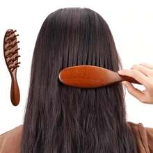 Comfortable Massage Comb Wood Scalp Massager Natural Wooden Massage Comb Portable Wide Tooth Combs For Luxurious Hair Care, Suitable For Scalp Care-FUNALING - 1 - 查看 6