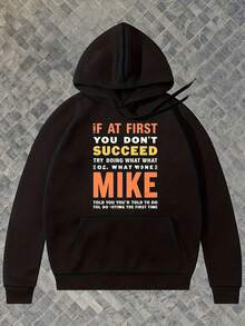 Men S Funny   Quote Hooded Sweatshirt -     Don T  ... Funny Success Quote Hoodie - Black With Orange Text - Heavyweight Pullover Hoodie For Everyday Casual Streetwear - Funny Gift For Men - Autumn   -  -Themed - 款式8 - 查看 1