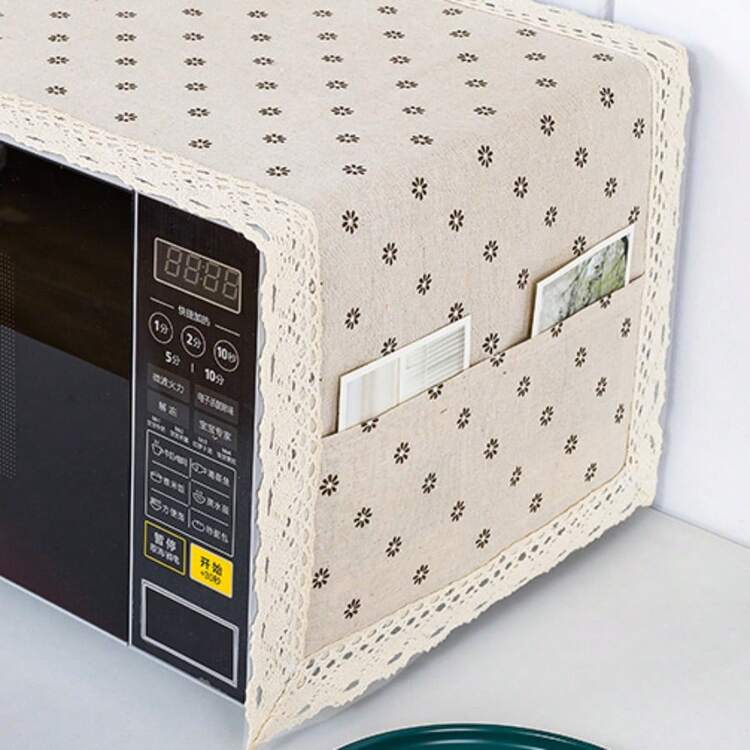 Ciliu 二合一微波炉防尘罩，带两个侧袋，集美观厨房装饰和收纳功能于一体，防水通用罩，适用于台面、厨房装饰和家居用品收纳。 - 新星星海 - 查看 2