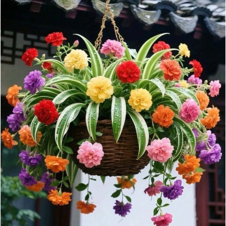 BIG GARDEN: Semillas de Lirio Colgante Multicolor - 115 Semillas, Floración Variada, Ideal para Macetas Colgantes y Decoración de Interiores - Multicolor - Añade 1