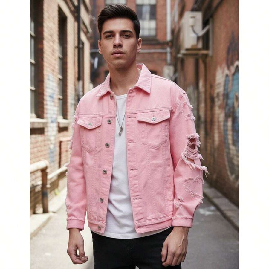Men Jackets And Coats - Pink - View 1