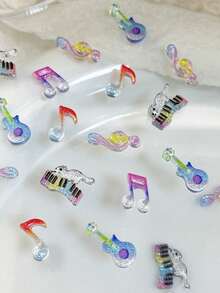 50 قطعة من الملحقات الزخرفية لفن الأظافر بشكل ملاحظات موسيقية لامعة بألوان الحلوى، ديكورات شعر جميلة للزينة DIY مناسبة لحجارة الراين ثلاثية الأبعاد لأظافر، سلاسل الهاتف، سلاسل المفاتيح، أعمال فنية DIY للأظافر، هدايا