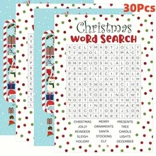 30pcs Adult Christmas Party Game Set - Double-Sided Word Search And Picture Finding Activity,Christmas - Multicolor - View 7
