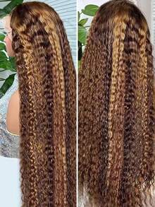 200% 密度 #4/27 高光渐变假发 Jerry 卷发假发 Bob 假发 13x4 高清透明蕾丝前假发 蜜金色假发 女士预拔假发 短假发 深波浪假发 无胶婴儿发 自然发际线 易于造型 巴西头发 初学者前假发 日常尺寸混合假发 - SP4/27 - 查看 3