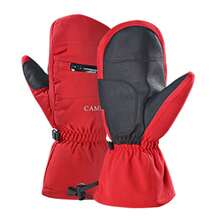 CAMEL CROWN Winter Windproof Waterproof Thickened Warm Ski Gloves - Red - View 3