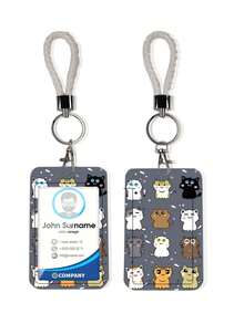 1 Set Cute Cat Print Fashion Personalized Cartoon Pull-Tab Keychain Pendant, Student Wristband Card Holder, Women Card Holder, ID Bus Protection Cover, Student Campus Card Protection Cover - Multicolor - View 5