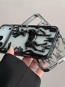 1 件时尚奢华新款水钻鹿创意防摔手机壳保护套适用于 iPhone11/12/13/14/15/16/17 Pro/Max 智能手机 - 銀色 - 查看 3