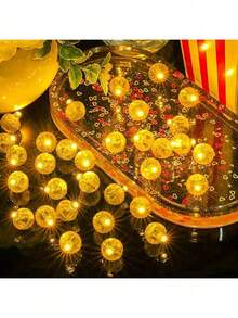 50pcs Mini LED Lights, Yellow Balloon Lights, Battery Powered Fairy Lights, Long Lasting Mini Light Bulbs, Round Flashing LED Lights For Paper Lanterns, Balloons, Party, Wedding, Bedroom, Garden, Christmas, Valentine's Day, Floral, DIY - Multicolor - View 5