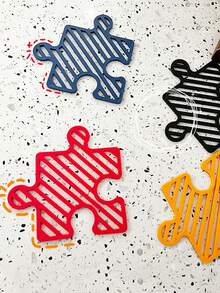 1pc Puzzle-Style Heat Insulation Mat, Interlocking Placemat, Heat Resistant Pad - Multicolor - View 5