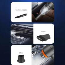 Upgraded 3-In-1 Car Vacuum Cleaner With Suction, Blowing, And Charging. This Rechargeable Cordless Mini Vacuum Features Powerful Suction. Perfect For Cleaning Your Car, Office, Or Home. Also Suitable For Outdoor Camping And Inflating/Blowing. - 黑色 - 查看 2