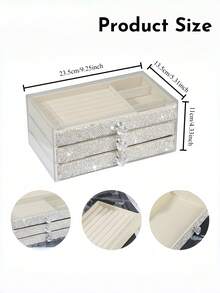 Hộp đựng trang sức 3 tầng - Có hai kiểu dáng: sang trọng đính đá và tối giản trong suốt, thiết kế dạng ngăn kéo để đựng bông tai/nhẫn/dây chuyền, món quà lý tưởng cho sinh nhật/kỷ niệm/Ngày của Mẹ/Ngày Valentine, quà tặng cho nữ, quà Giáng sinh, trang trí phòng. - Nhiều màu - Xem 7