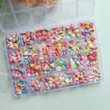 24 colores de cuentas de resina con diseño minimalista y lindo en color macarrón para hacer joyas DIY como collares, pulseras y manualidades - Colores de macarrones - Ver 18