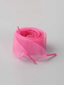 New Fashionable Versatile Sneakers With Tulle Lace Shoelaces, Transparent Lace Shoe Strings Ballerina Style Decor, Small White Shoes Decorative Cords