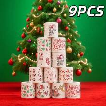 1/9pcs Random Pattern Christmas Decorative Funny Toilet Paper Rolls, Christmas Themed Toilet Paper Rolls - Christmas Themed Tissue Paper Rolls, Suitable For Home, Dorm, Office, Company, Hotel, Bathroom, Party, RV, Outdoor Picnic - Multicolor - View 12