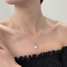 1件天然石项链，图案随意，心形吊坠，水晶，玫瑰石英，心形，精致奢华女士项链。由于宝石的天然特性，可能存在色差。 - 愛心 - 查看 23