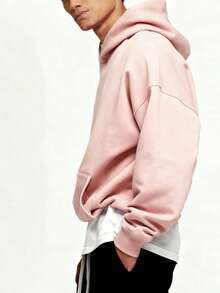 Men's Casual Sports Sweatshirt - Solid Color, Long Sleeve, Knit Fabric, H-Fit, For Hiking & Outdoor Activities, Polyester, Round Neck, Athletic Style Top For Fall/Winter Season