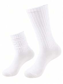 1/3/6 Pairs Women's Spring Fall Autumn Winter Slouch Knit Socks Slouchy Socks Women Scrunch Socks Women Scrunchie Socks Women Crew Socks Black, White & Gray Compression Socks Comfortable - Multicolor - View 5