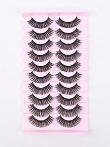 10 对自然假睫毛，透明带，纤细蓬松柔软仿貂皮睫毛，可延长睫毛 - 尖尾漫畫款 - 查看 9
