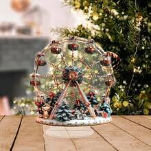 Kolorowa akrylowa scena diabelskiego młyna ze stojakiem, dekoracja do domu i biura, idealny prezent świąteczny, styl artystyczny, wielofunkcyjna tabliczka dekoracyjna i ozdoba