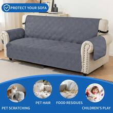 YSTYLE Single-Seater Sofa Cover With Armrests, Reversible Cat-Friendly Scratch-Resistant Couch Cover, Double-Sided Quilted Sofa Cover, Universal Sofa Cover - Dark Gray + Light Gray - View 5