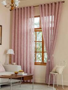 1 件几何图案提花薄纱窗帘，半遮光镂空豪华窗帘，降噪防紫外线，适用于客厅和卧室，圣诞装饰遮光窗帘 - 彩色 - 查看 5