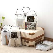 5件套PE透明束口袋，防水旅行收纳袋，洗衣袋 - 彩色 - 查看 2