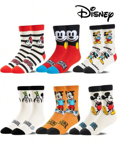 Disney 6/3/1 双官方米奇新年礼物袜子，卡通圣诞新年动画男士袜子，新奇卡通袜子