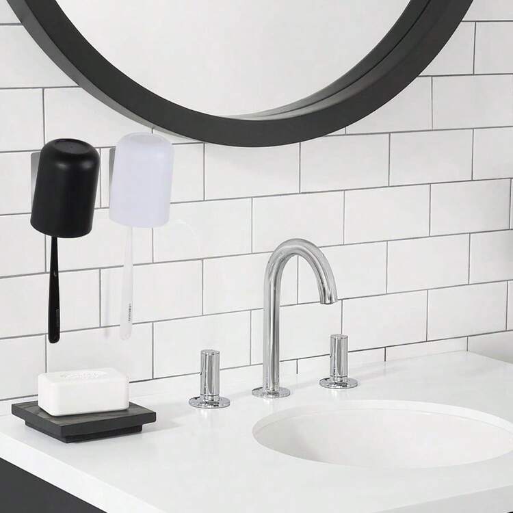 4 Pcs Adhesive Toothbrush Holders 304 Stainless Steel Toothbrush Holders Wall Mounted Toothbrush Holder Bathrooms Accessories 4, Silver - 銀 + 4 - 查看 8