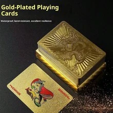 1 عبوة أوراق لعب مرنة ومقاومة للماء مع علبة، تصميم رائع مناسب للحفلات والألعاب والهدايا والاحتفالات، بطاقات سوداء