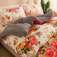 1pc Printed Thick Blanket, Reversible, Soft And Comfortable - Flower Dream - View 6