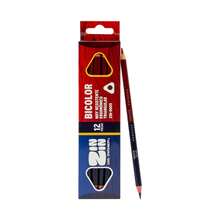 Set 12 Lápices Bicolor Triangular ZIN-0005, Ergonómicos, Rojo-Azul, Doble Punta, Muy Resistentes para Tareas, Correcciones, Dibujo y Uso Escolar/Oficina - Mina Suave y Duradera - Multicolor - Ver 2