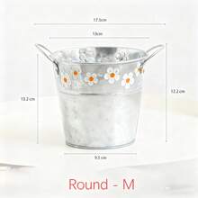 1 chậu hoa bằng sắt dập nổi kiểu cổ điển - Bình hoa để bàn bằng sắt, chậu trồng cây bằng sắt (thích hợp cho sân và ban công), trang trí sân vườn ngoài trời. - Nhiều màu - Xem 15