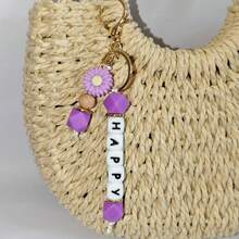 1个定制雏菊硅胶钥匙扣，可个性化定制姓名扣，纪念礼物，女士礼物，男士礼物，手机配件，个性化礼物，趣味礼物，新年魅力 - 柔和淡色 - 查看 19