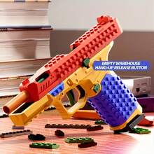 Toy building block gun Juego de construcción de bloque de lanzamiento automático - Incluye cartuchos, juguete educativo STEM, equipado con lanzador de balas realista, hecho de bloques MechaniSafe, adecuado para adolescentes y adultos, kit de montaje para padres e hijos, regalo de Navidad/cumpleaños 2025 para niños y niñas (color aleatorio) - Multicolor - Ver 7