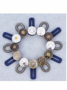 Hebilla de extensión de cintura, clip de ajuste de cintura de jeans desmontable, hebilla elástica sin costuras para el cinturón (estilo aleatorio) - Multicolor - Ver 6