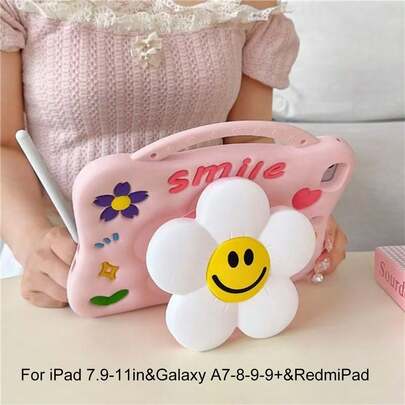 Cute Flower Pattern Tablet Protective Case Suitable For IPad&Galaxy Tab &Redmipad, With Handwriting Pen Slot,Dirt Resistant, Shock Resistant, And Wear-Resistant, Birthday Gift, Holiday Gift, Mini1234567/56789th/10th/11th/Air/Pro/A7/A8/A9/A9 Plus/Redmipad 2 SE