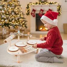 vanplay Children's Toy Drum Set For Children Ages 3 And Up, 9-In-1 Wooden Drum Toy, Musical Instrument, Montessori Toy, Gift For Boys And Girls Ages 3 And Up